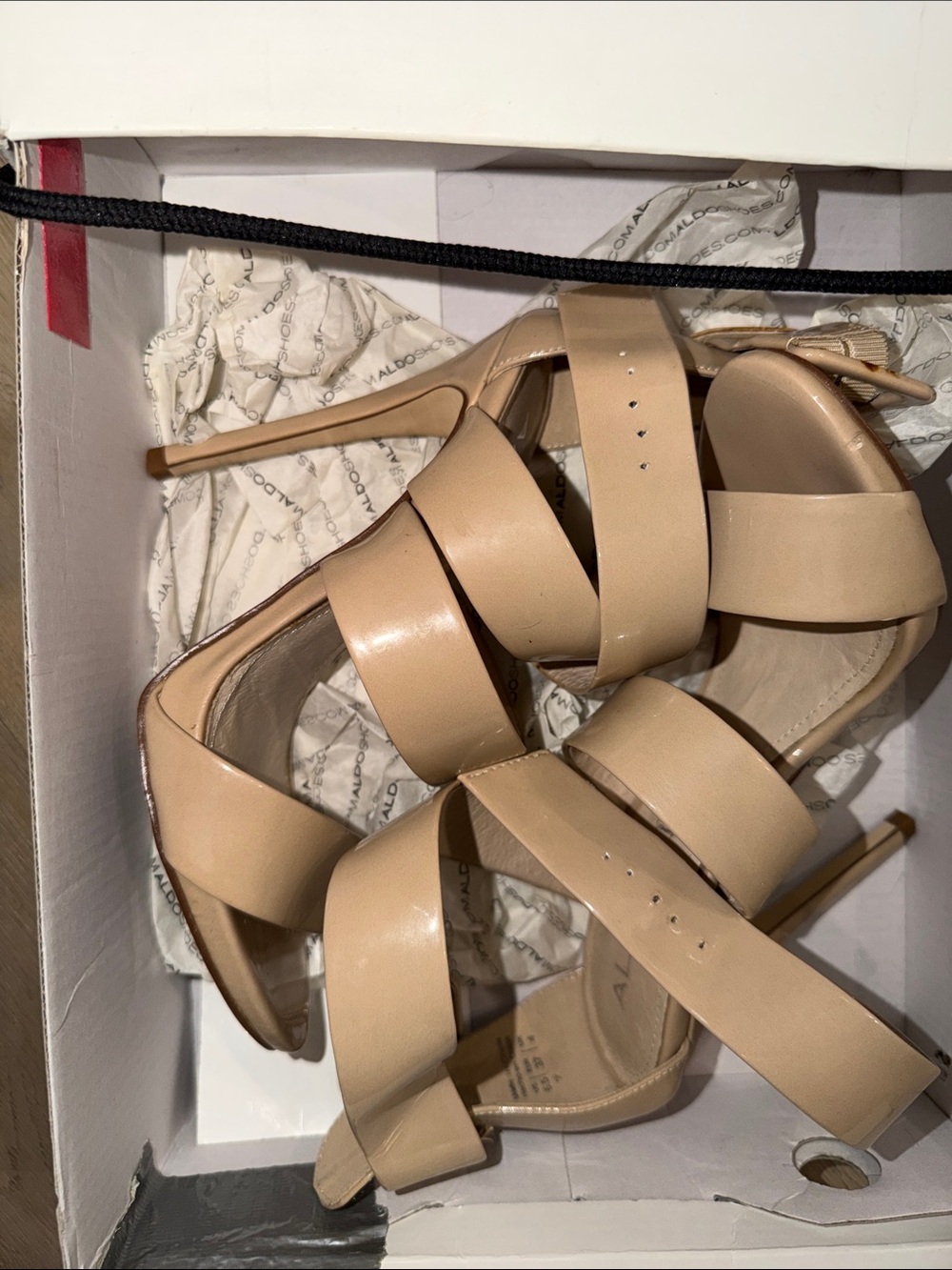 Aldo Beige Strappy Stiletto Heels